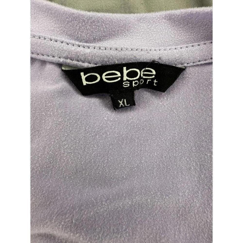 bebe Sport Women's XL Lavender Logo Tee Rhinestone Short Sleeve Top - Picture 6 of 8